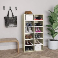vidaXL Shoe Cubby Shoe Cabinet with 12 Compartments Shoe Rack Shoe Storage Organizer for Entryway Hallway Bedroom Dorm Room