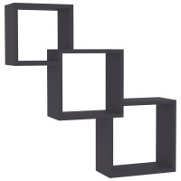 vidaXL Cube Wall Shelves Gray 333x59x106 Chipboard 800272