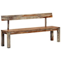 vidaXL Solid Sheesham Wood Bench Hallway Entryway Dining Kitchen Seat Furniture 63 Gray