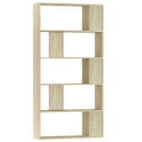 Vidaxl Book Cabinet, Room Divider Bookshelf Bookcase For Office Living Room, Freestanding Shelving Unit, Modern, Sonoma Oak Engineered Wood