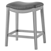 New Pacific Direct Grover Pu Leather Counter Stool - Graymatt Gray (Pack Of 1)