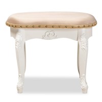 Baxton Studio Ottomans, Sand/White/Gold