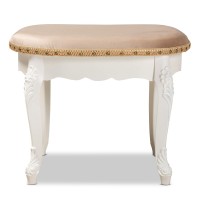 Baxton Studio Ottomans, Sand/White/Gold