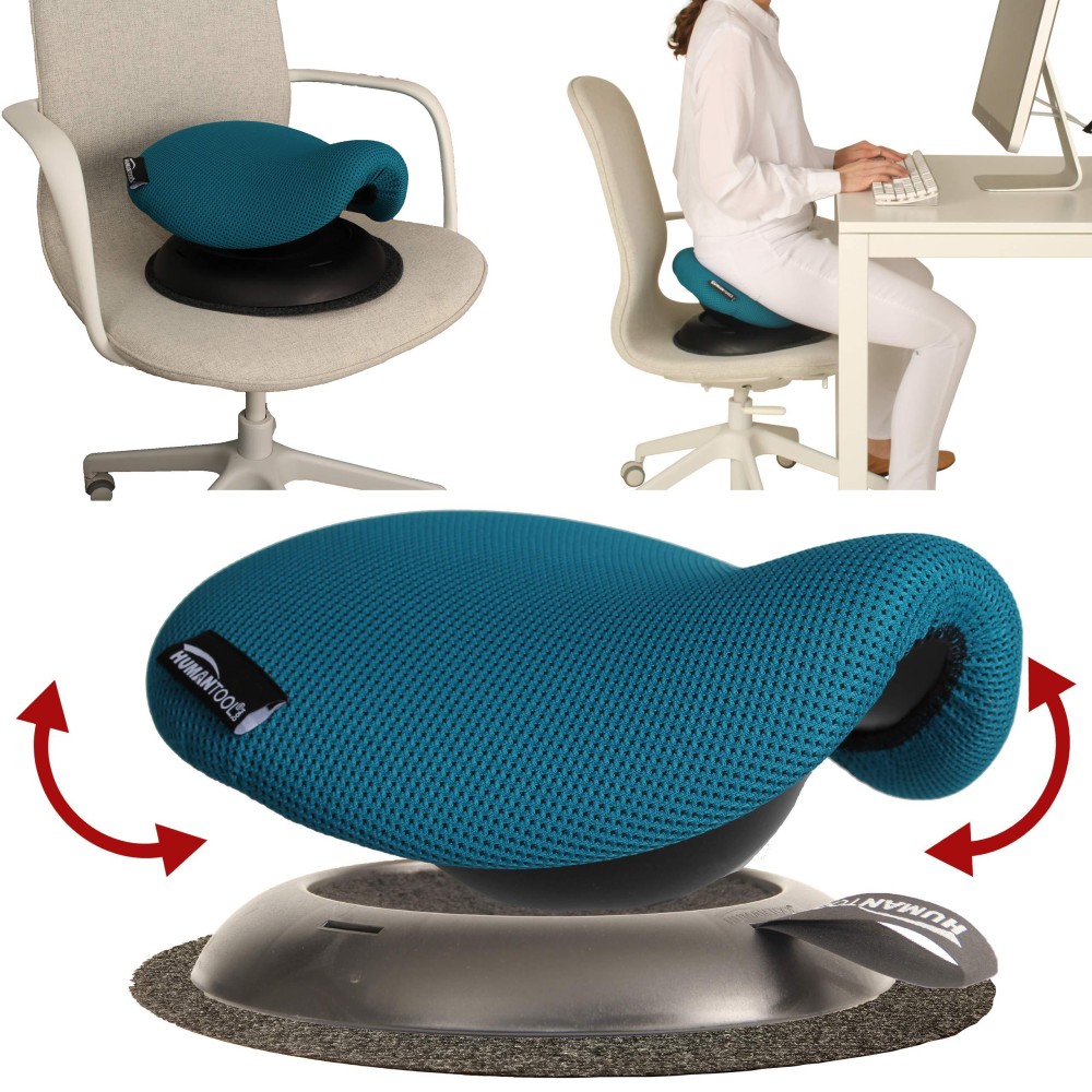 Portable Saddle Chair - Make Any Chair A Saddle Stool - Perfect For Ergonomic Office Chair - Makes A Great Gift For Horse Riders, Coworkers And Friends - Ergonomic Stool (Turquoise) - By Humantool