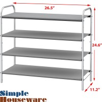 Simple Houseware 4Tier Shoe Rack Storage Organizer 20Pair Grey