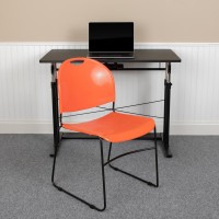 Hercules Series 880 Lb. Capacity Orange Ultra-Compact Stack Chair With Black Powder Coated Frame