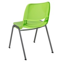 Hercules Series 880 Lb. Capacity Green Ergonomic Shell Stack Chair With Gray Frame