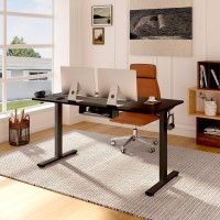 Flexispot En2 Wholepiece Standing Desk With Clamp Power Strip 48 X 30 Electric Stand Up Height Adjustable Desk With Cable Mana