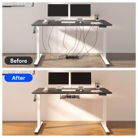 Flexispot En2 Wholepiece Standing Desk With Clamp Power Strip 48 X 30 Electric Stand Up Height Adjustable Desk With Cable Mana