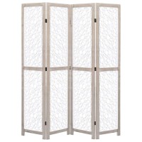 vidaXL Room Divider 4 Panel Folding Privacy Screen for Room Separation Freestanding Room Divider Screen for Home Office White