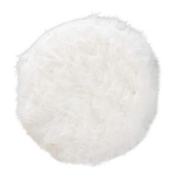 Baxton Studio Celia Modern And Contemporary White Faux Fur Upholstered Silver Metal Ottoman