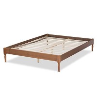 Baxton Studio Colette French Bohemian Ash Walnut Finished Wood Full Size Platform Bed Frame