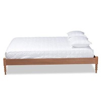 Baxton Studio Cielle French Bohemian Ash Walnut Finished Wood Full Size Platform Bed Frame