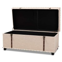 Baxton Studio Kyra Modern And Contemporary Beige Fabric Upholstered Storage Trunk Ottoman