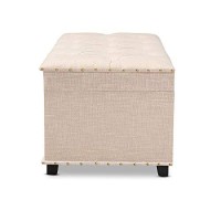 Baxton Studio Kyra Modern And Contemporary Beige Fabric Upholstered Storage Trunk Ottoman