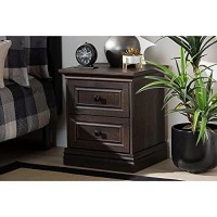 Baxton Studio Nolan Traditional Transitional Hazel Walnut Brown Finished 2-Drawer Wood Nightstand