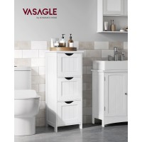 Vasagle Bathroom Floor Cabinet, Free-Standing Storage Cabinet With 3 Drawers, 11.8 X 12.6 X 31.9 Inches, For Bathroom, Living Room, Kitchen, Modern Style, Matte White Ubbc50Wt