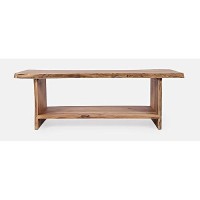 Jofran Inc. Cooper Live Edge Solid Acacia Storage Bench