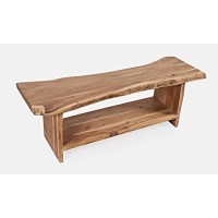 Jofran Inc. Cooper Live Edge Solid Acacia Storage Bench