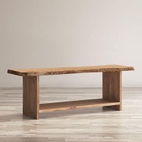 Jofran Inc. Cooper Live Edge Solid Acacia Storage Bench