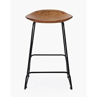 Jofran Nature'S Edge Solid Acacia Modern Backless Counter Height Barstool (Set Of 2), Natural