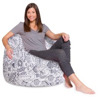 Posh Beanbags Bean Bag Chair Xlarge48In Canvas Bubbles Blue And White