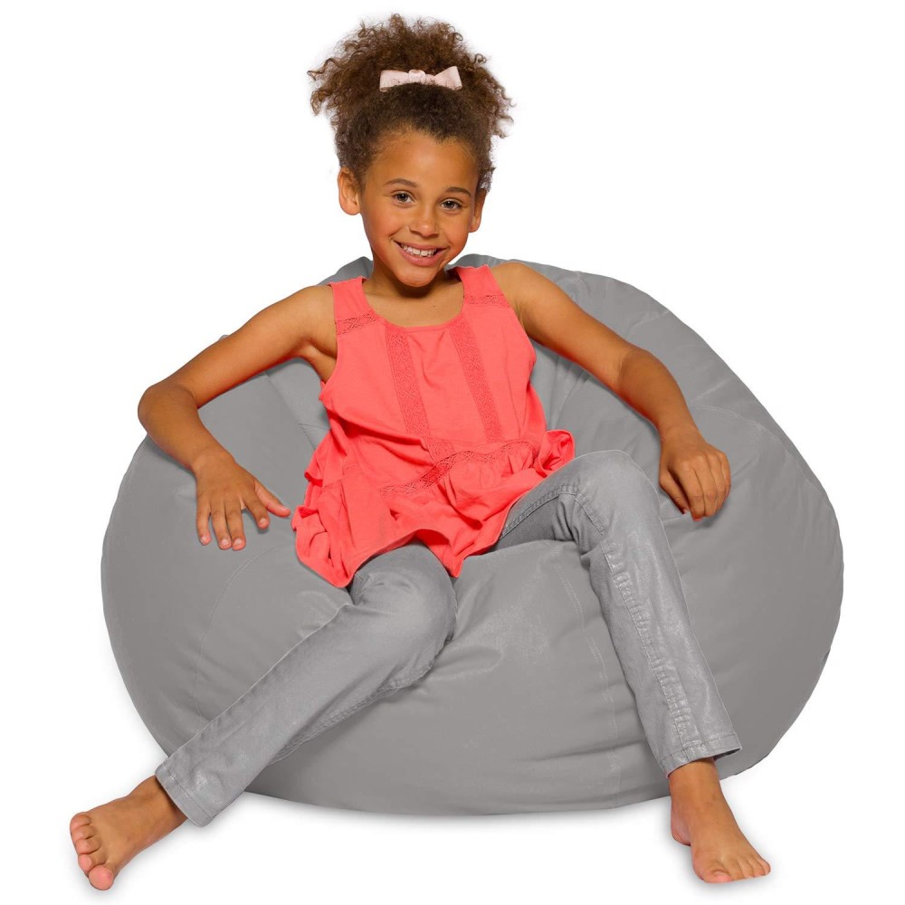 Posh Creations Bean Bag Chair For Kids Teens And Adults Includes Removable And Machine Washable Cover 38In Large Solid Gra