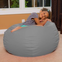 Posh Creations Bean Bag Chair For Kids Teens And Adults Includes Removable And Machine Washable Cover 38In Large Solid Gra