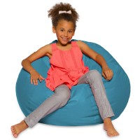 Posh Creations Bean Bag Chair For Kids Teens And Adults Includes Removable And Machine Washable Cover Heather Teal 38In La