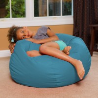 Posh Creations Bean Bag Chair For Kids Teens And Adults Includes Removable And Machine Washable Cover Heather Teal 38In La