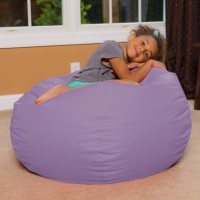 Posh Creations Bean Bag Chair For Kids Teens And Adults Includes Removable And Machine Washable Cover Heather Lavender 38In