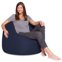 Posh Beanbags Bean Bag Chair, X-Large-48In, Solid Navy Blue