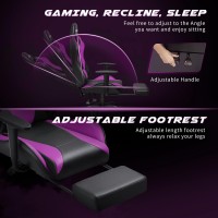 Homall Gaming Chair Computer Office Chair Ergonomic Desk Chair With Footrest Racing Executive Swivel Chair Adjustable Rolling Task Chair (Purple)