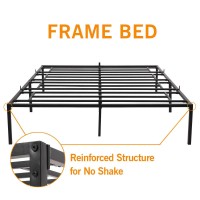 Jaxpety 14 Inch Metal Platform Bed Frame, Heavy Duty Mattress Foundation Bed Base, No Box Spring Needed, Under-Bed Storage, Easy Assembly (Queen)