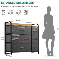 Yitahome Dresser With 7 Drawers Storage Tower Organizer Unit For Bedroom Living Room Hallway Closets Sturdy Steel Frame W