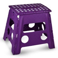 Handy Laundry Folding Step Stool, 13 Inch, The Anti-Skid Step, Sturdy To Support Adults, Safe Enough For Kids, Opens Easy With One Flip, Great For Kitchen, Bathroom, Bedroom, Kids Or Adults, (Purple)
