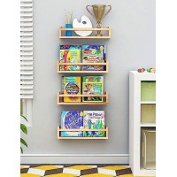 Nursery Book Shelves Set Of 4, Kids Book Shelf For Wall, Perfect For Kids' Room, Bedroom And Bathroom. (17X4X3.8)