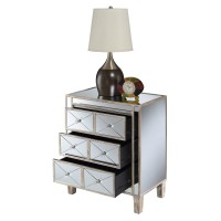 Gold Coast Bettyb Mirrored 3 Drawer End Table