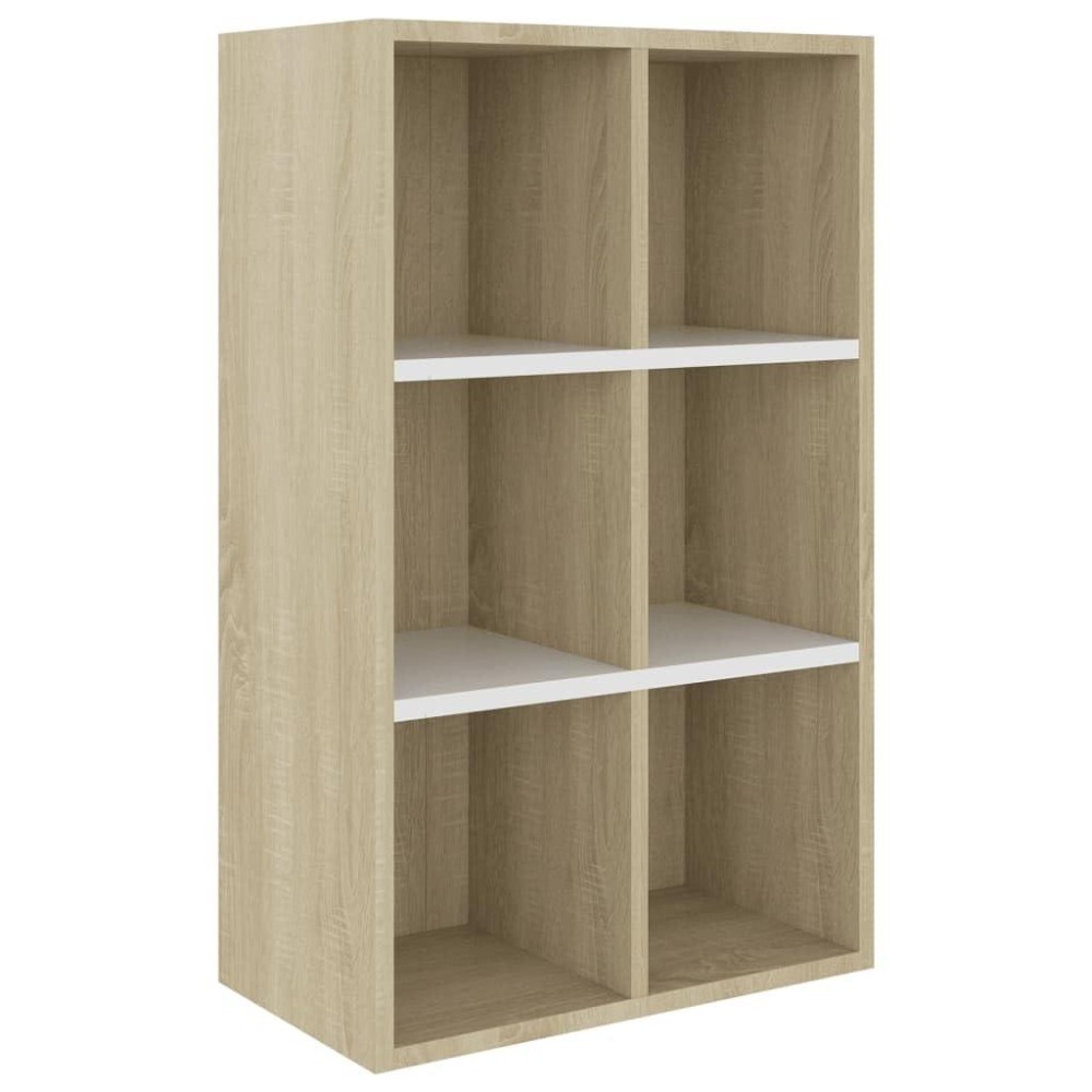 Vidaxl Book Cabinet, Sideboard Bookshelf Standing Shelf, Wall Bookshelf For Living Room, Freestanding Storage Shelving, Sonoma Oak Engineered Wood