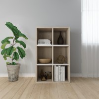 Vidaxl Book Cabinet, Sideboard Bookshelf Standing Shelf, Open Shelf Bookcase For Living Room, Modern Scandinavian, Gray Engineered Wood