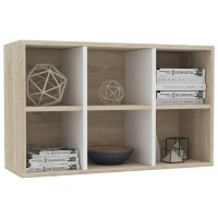 Vidaxl Book Cabinet, Sideboard Bookshelf Standing Shelf, Open Shelf Bookcase For Living Room, Modern Scandinavian, Gray Engineered Wood