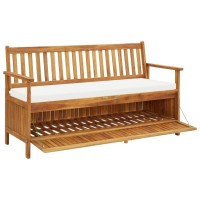 Vidaxl Outdoor Storage Bench, Deck Box For Patio Furniture, Front Porch Decor And Outdoor Seating For Garden Balcony, Solid Wood Acacia
