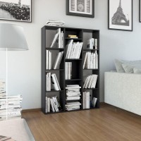 vidaXL Room Divider Room Divider Bookcase for Living Room Display Bookshelf Storage Organizer Modern Scandinavian Style Blac