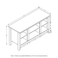 Furinno Jensen TV Stand with Shelves for TV up to 47 Inch Espresso