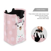 Senya Large Storage Basket Collapsible Organizer Bin Laundry Hamper For Nursery Clothes Toys, You Are Llama Amazing