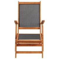 vidaXL Sun Lounger Solid Acacia Wood and Textilene 45958