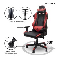 Yeyian Ergonomic Pc Gaming Chair Reclining Rolling Bucket Seat Racing Esports Computer Video Game Office Executive Desk Recliner Height Adjustable Soft Cushioned Headrest Lumbar Support 330Lbs Red