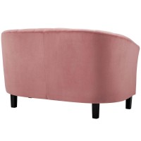 Prospect Channel Tufted Performance Velvet Loveseat and Armchair Set - Dusty Rose EEI-4146-DUS-SET