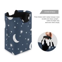 Senya Moon Stars And Clouds Large Storage Basket Collapsible Organizer Bin Laundry Hamper For Nursery Clothes Toys