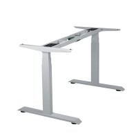 Vwindesk Vj201-S3 Electric Height Adjustable Sitting Standing Desk Frame Only/Sit Stand - Dual Motors 3 Segment Motorized Desk Base Only,Gray